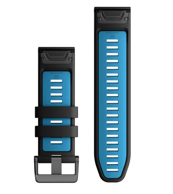 Zamjenski remen GARMIN za Quickfit 26mm Black /Cirrus Blue silicone, 010-13281-05-1