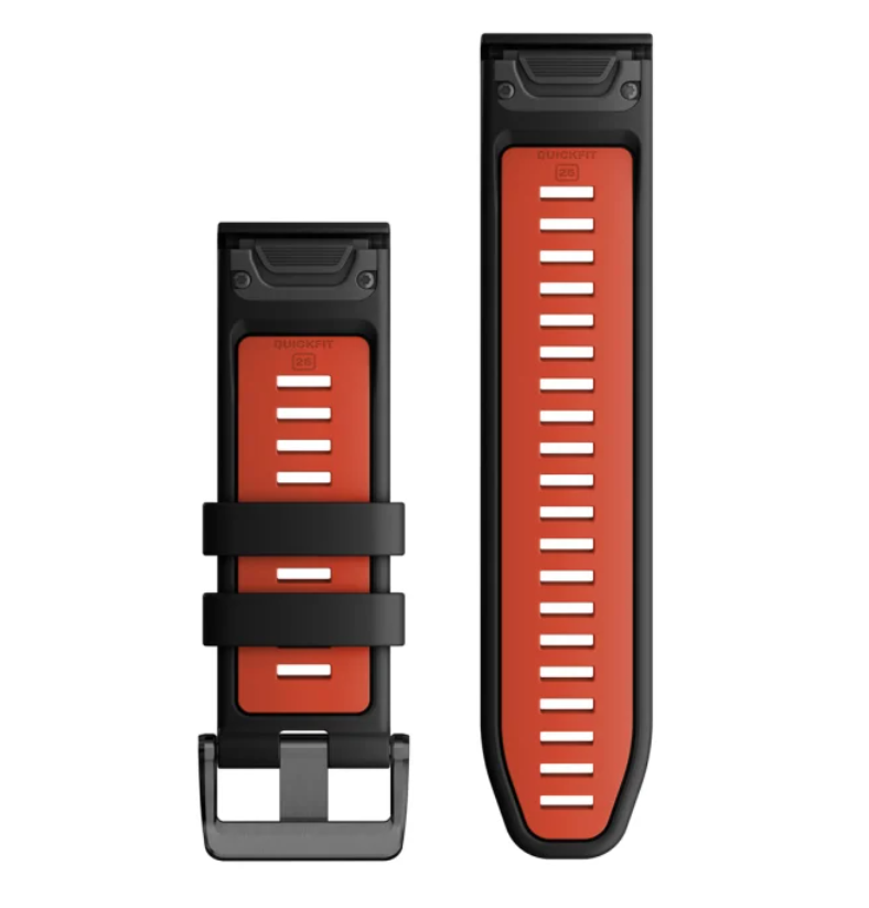 Zamjenski remen GARMIN za Quickfit 26mm Black/Flame red silicone, 010-13281-06-1