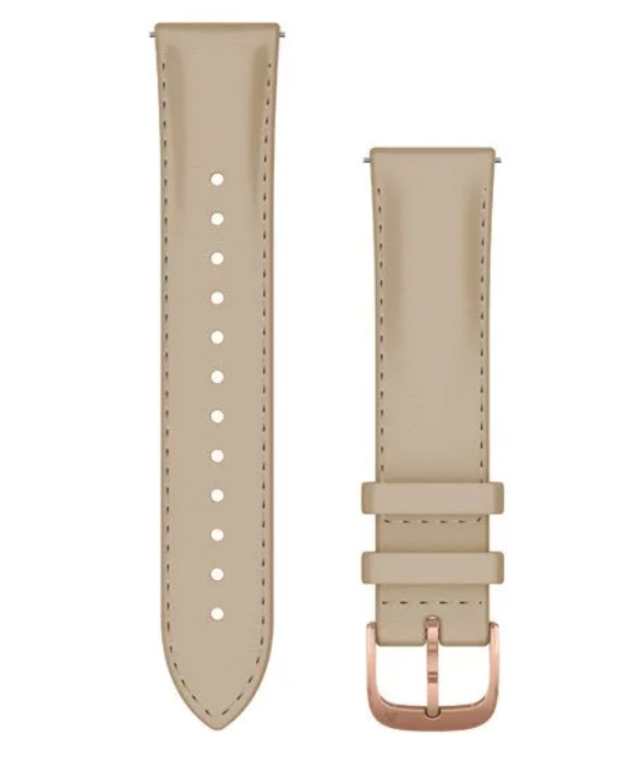 Zamjenski remen GARMIN, 20mm, Light Sand Leather (RoseGold kopča) 010-12924-21-0