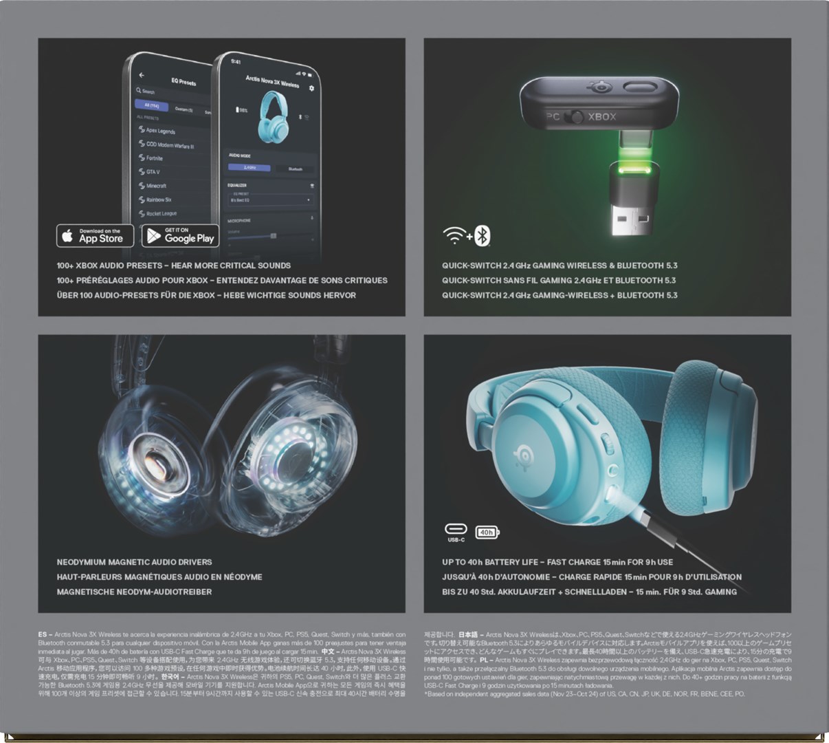Gaming slušalice STEELSERIES Arctis Nova 3 (Multi-platform, USB-C, ClearCast Gen 2 mikrofon, RGB)-8