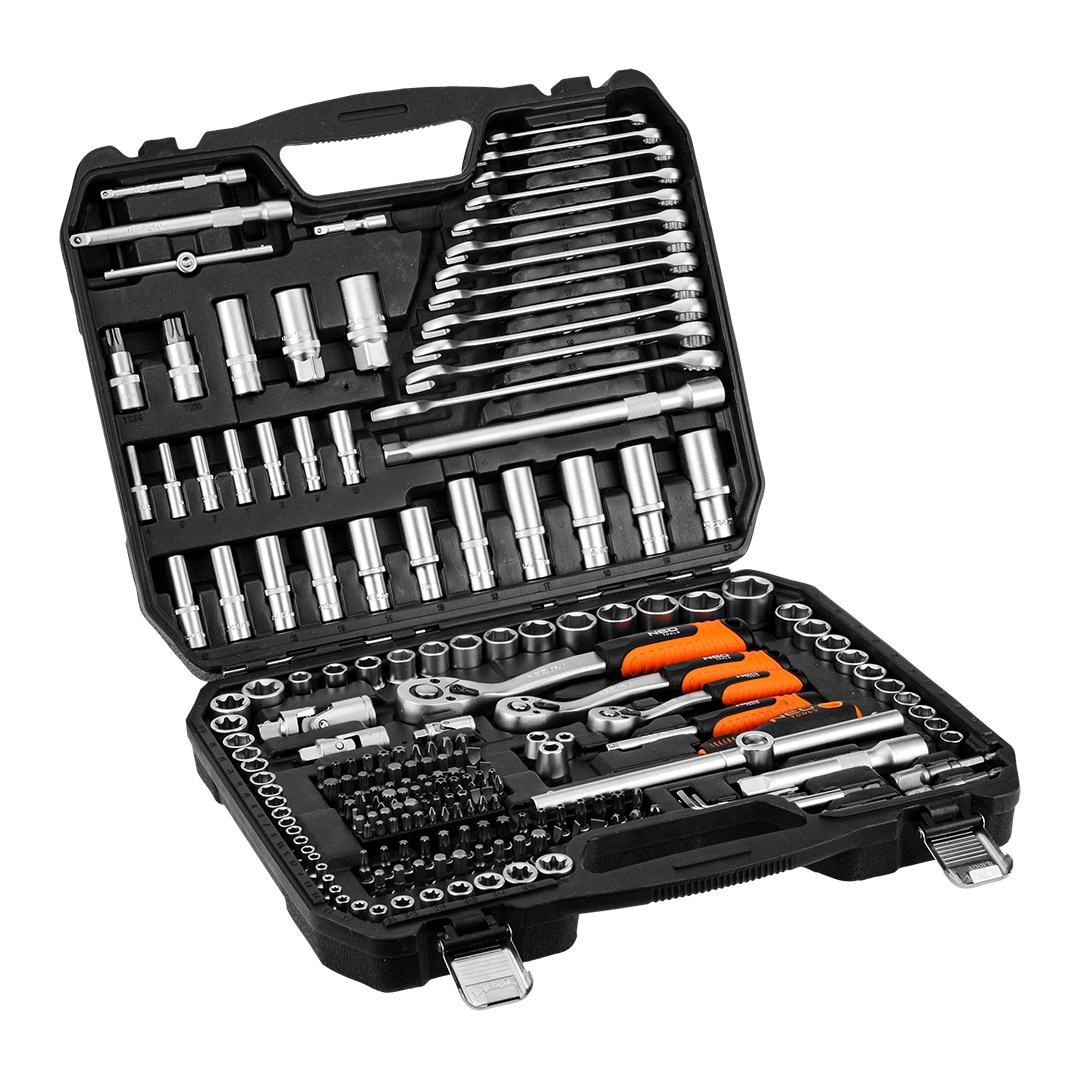 Set nasadnih ključeva NEO TOOLS 08-680 (1/4", 3/8", 1/2", 220 kom, CrV)