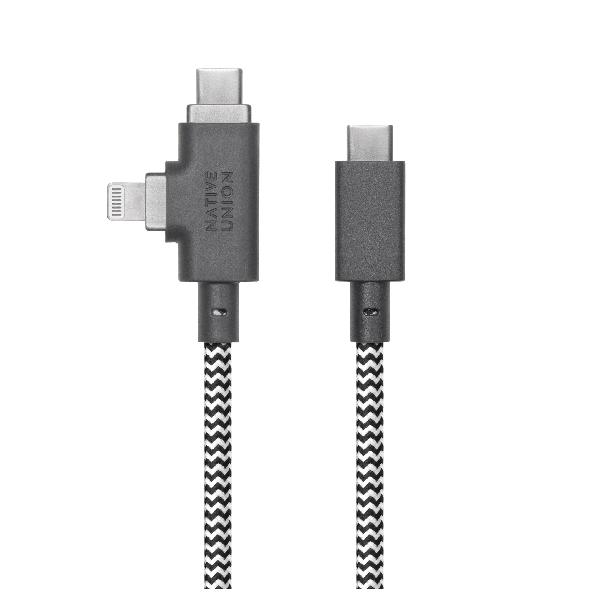USB-C kabel NATIVE UNION Belt Cable USB-C to USB-C (1.2m, 100W PD, Zebra)-1
