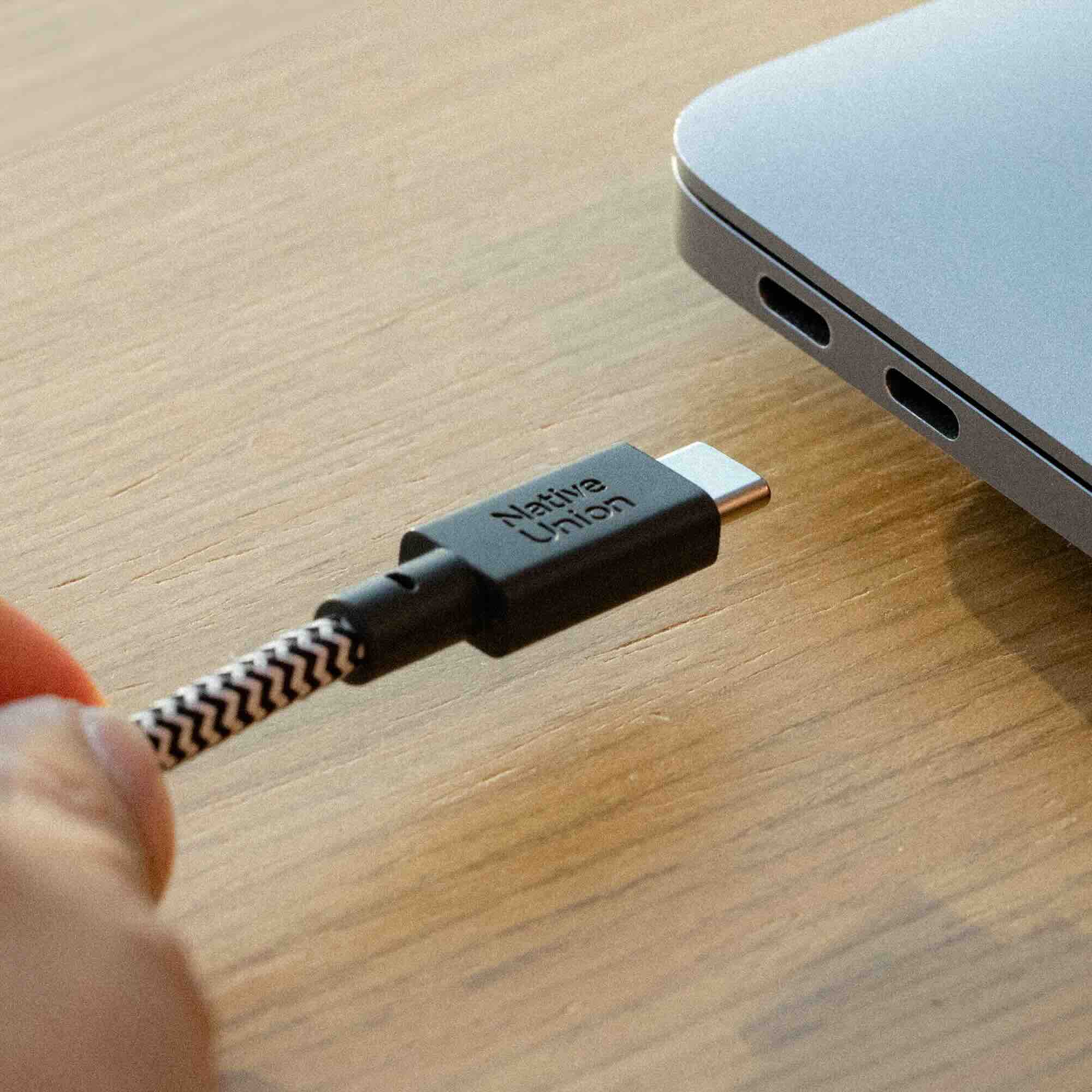 Native Union Belt Cable XL 100W - USB-C to USB-C Cable, 3 m (Zebra)-8