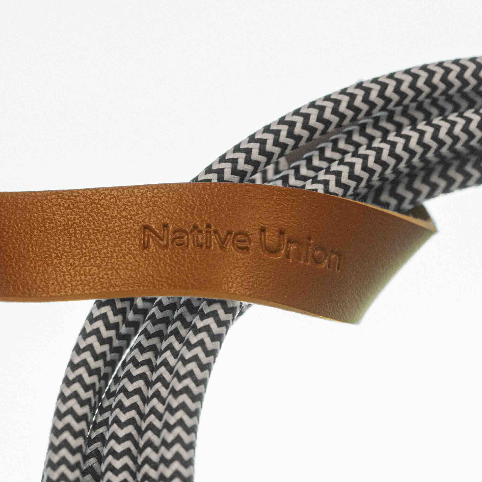 Native Union Belt Cable XL 100W - USB-C to USB-C Cable, 3 m (Zebra)-5