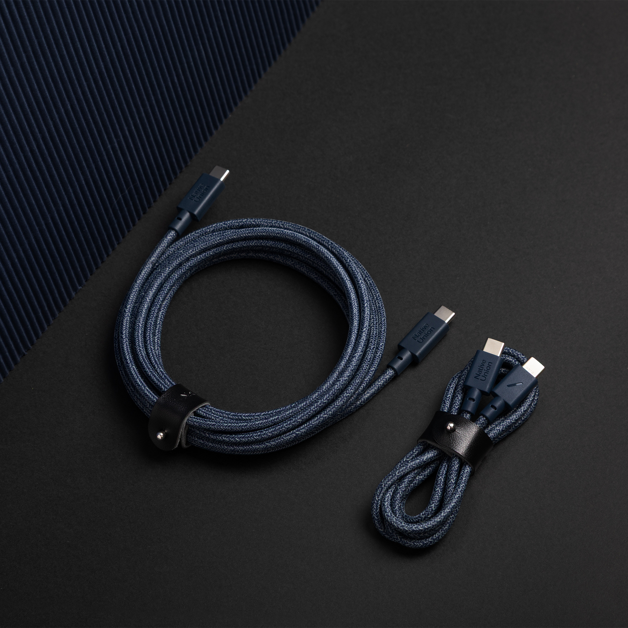 Native Union Belt Cable XL 100W - USB-C to USB-C Cable, 3 m (navy)-1