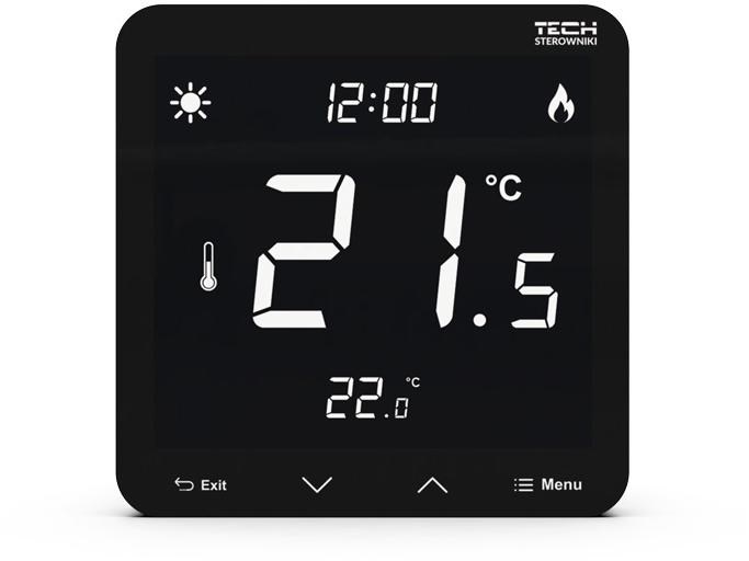 Sobni termostat TECH STEROWNIKI ST-297z v3 (žičani, dvostruki, crni)-0