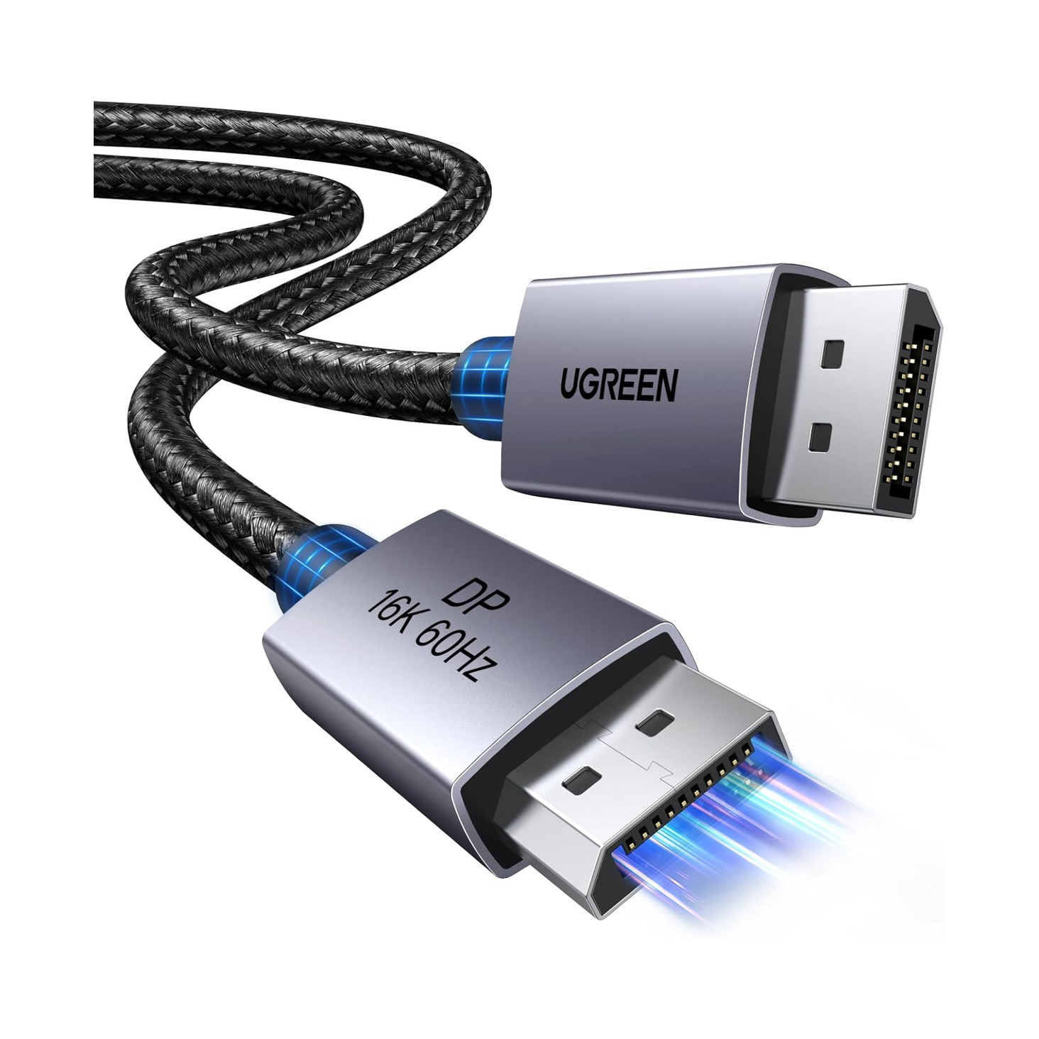 Kabel UGREEN DP131 DisplayPort 2.1 (M) na DisplayPort (M) (16K, 80 Gbps, pleteni, 1 m, crna boja)-3