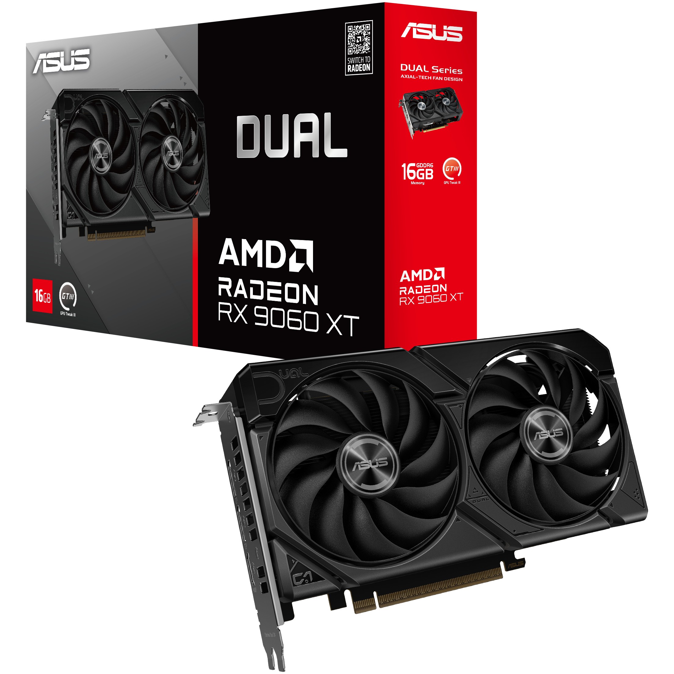 Grafička kartica ASUS DUAL-RX9060XT-16G AMD Radeon RX 9060 XT 16 GB GDDR6-3