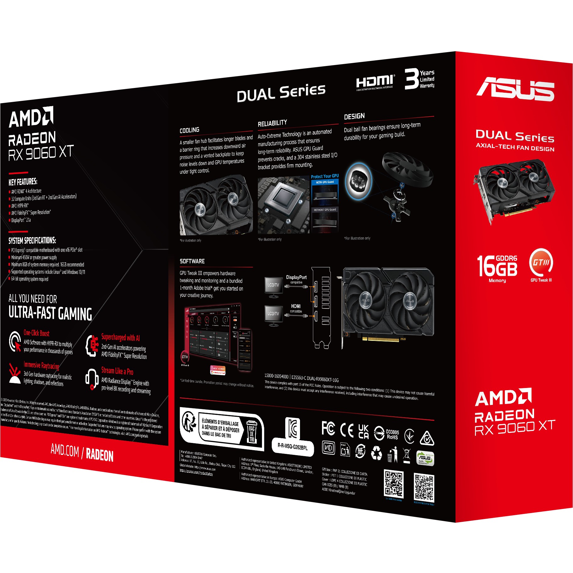 Grafička kartica ASUS DUAL-RX9060XT-16G AMD Radeon RX 9060 XT 16 GB GDDR6-4