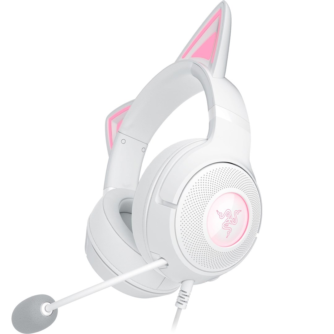 Slušalice RAZER Kraken Kitty V2 (USB, mikrofon, RGB, mačje uši, bijela boja)-6