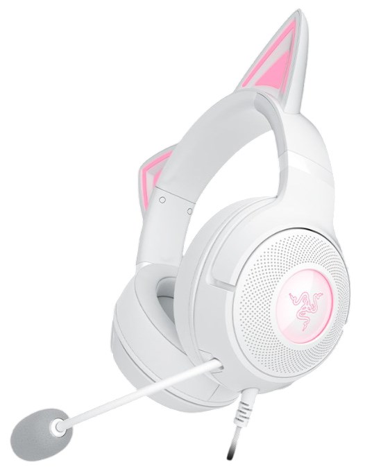 Slušalice RAZER Kraken Kitty V2 (USB, mikrofon, RGB, mačje uši, bijela boja)-1