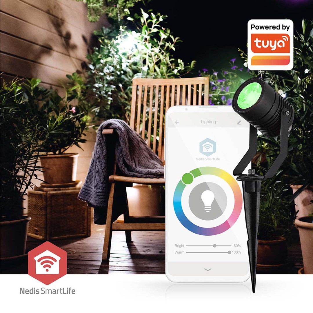 Pametna vanjska rasvjeta NEDIS SmartLife Wi-Fi set 3 reflektora (ZBLOS10RGBW3, 9W, RGB, IP65)-1