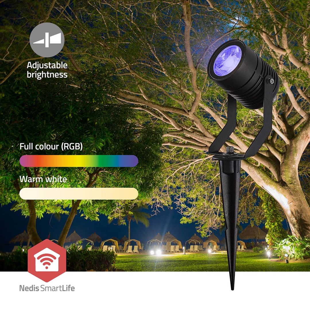 Pametna vanjska rasvjeta NEDIS SmartLife Wi-Fi set 3 reflektora (ZBLOS10RGBW3, 9W, RGB, IP65)-2