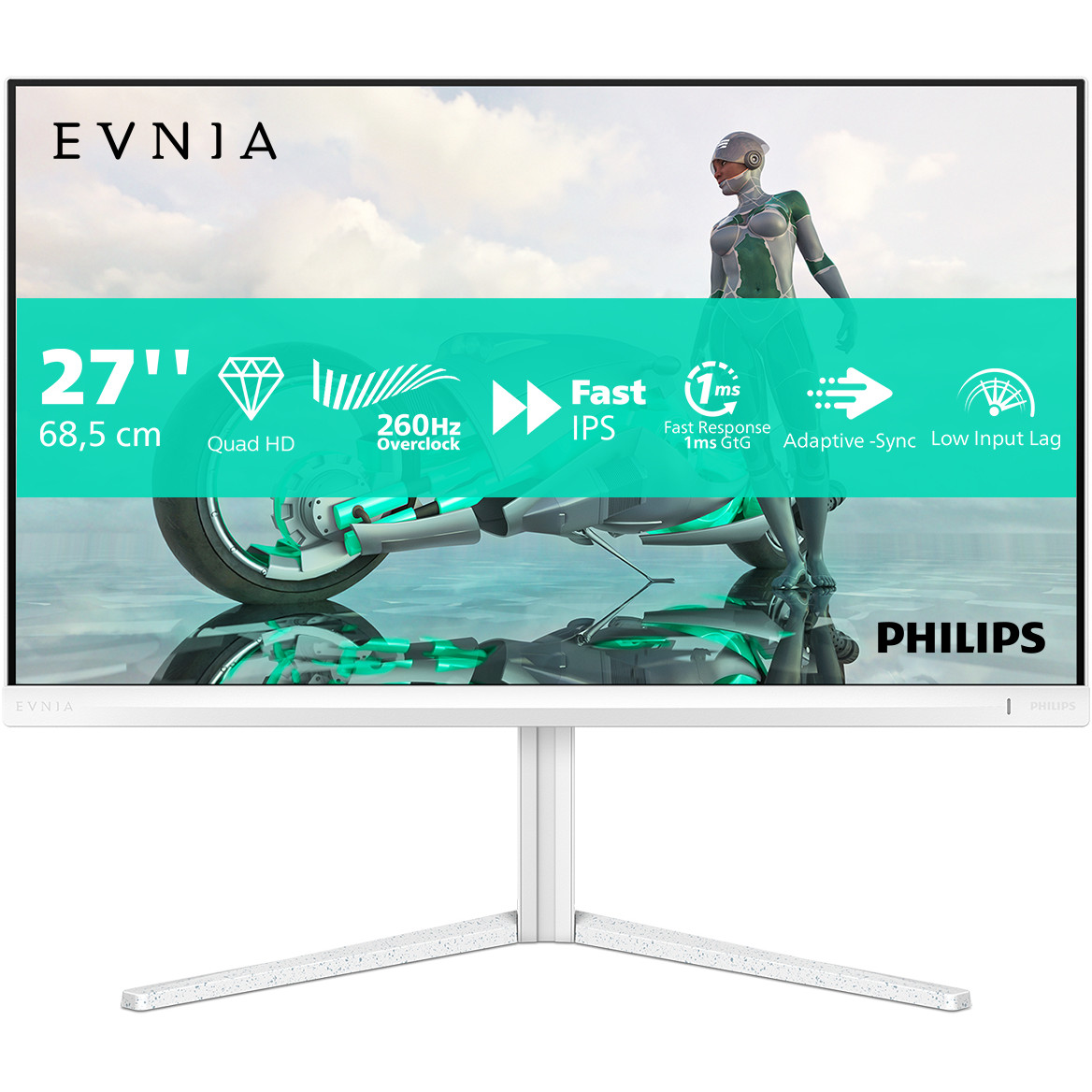 Monitor PHILIPS Evnia 27M2N3501PA/00 68.6 cm (27") 2560 x 1440 pixels Quad HD LCD bijeli