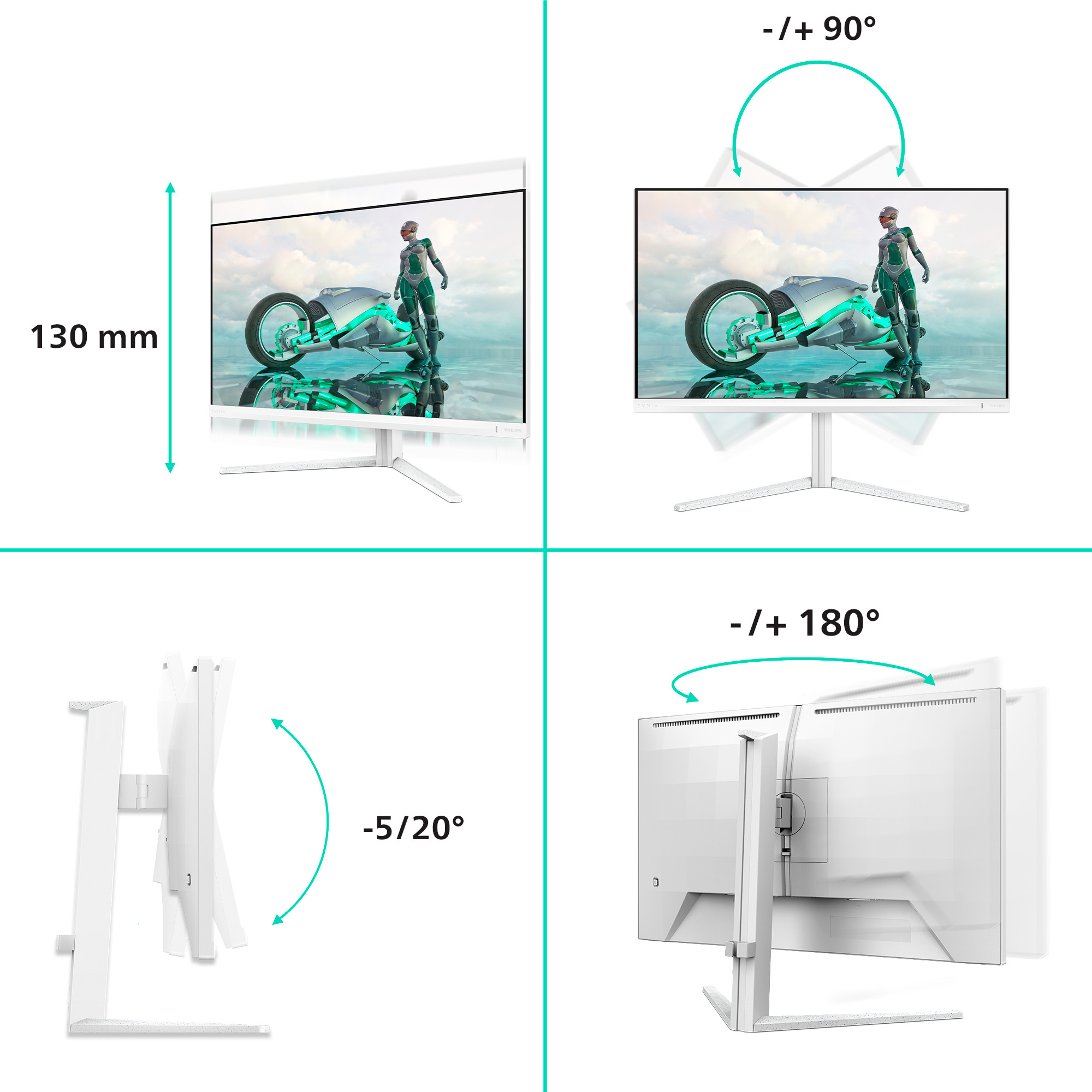 Monitor PHILIPS Evnia 27M2N3501PA/00 68.6 cm (27") 2560 x 1440 pixels Quad HD LCD bijeli-6