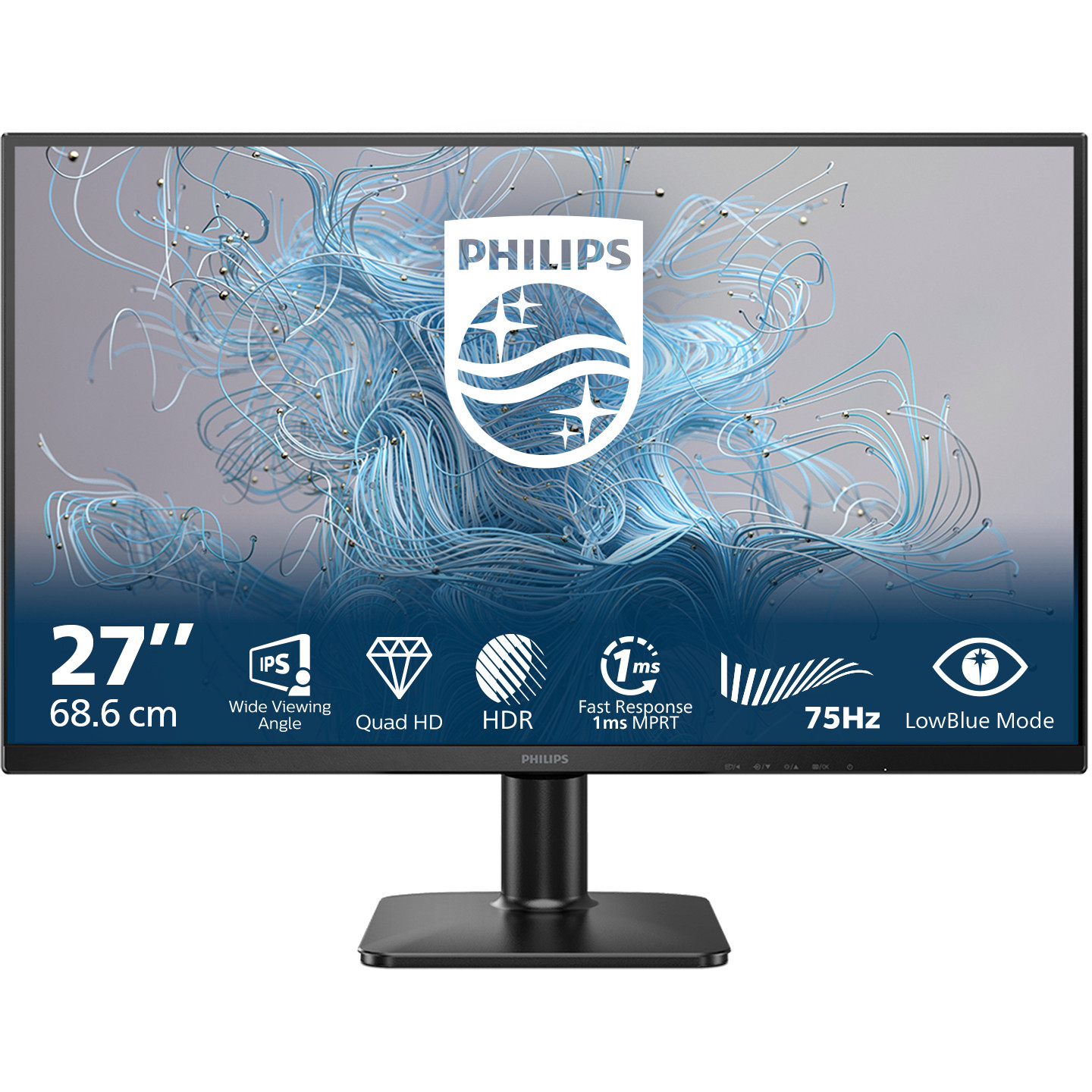 Monitor PHILIPS 1000 series 27E2N1500L/00 68.6 cm (27") 2560 x 1440 pixels Quad HD LED crna boja