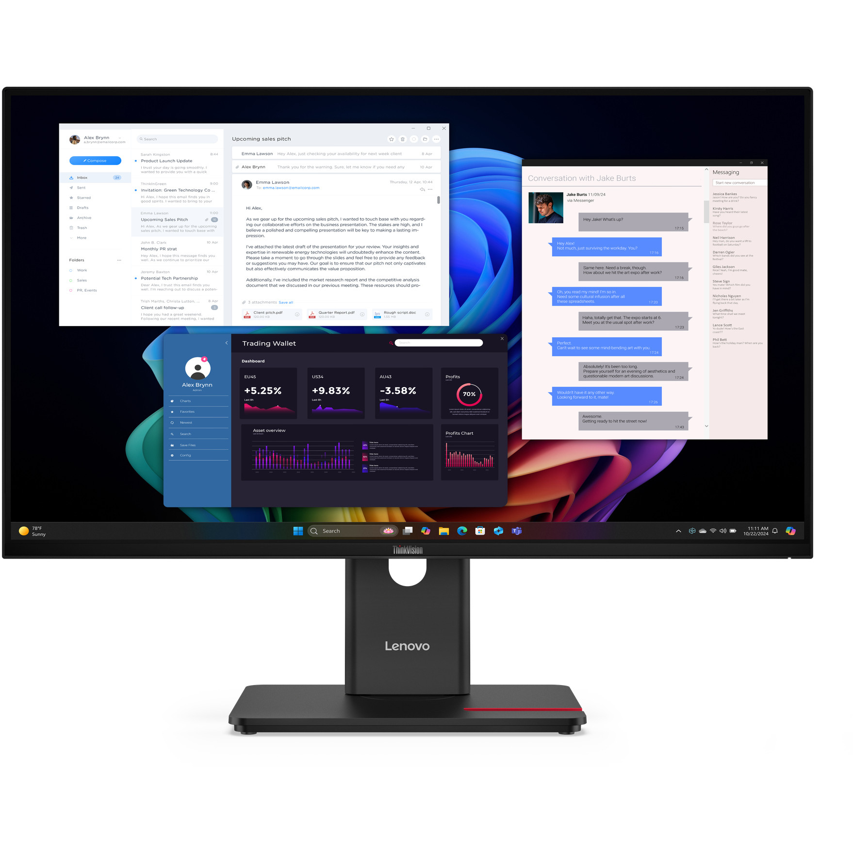 Monitor LENOVO ThinkVision T27UD-40 (27", 4K Ultra HD, LCD, LED, crna)-0