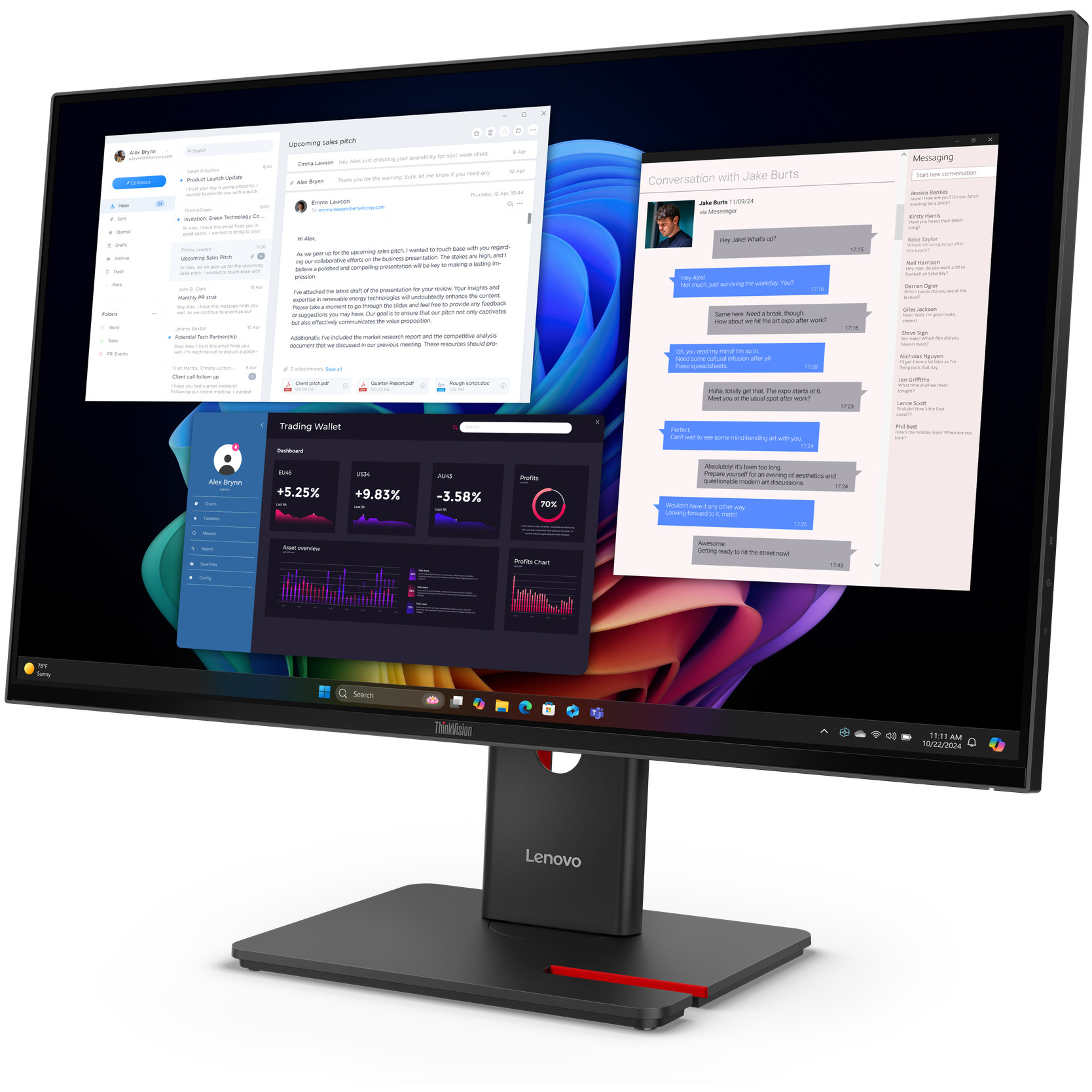 Monitor LENOVO ThinkVision T27UD-40 (27", 4K Ultra HD, LCD, LED, crna)-1