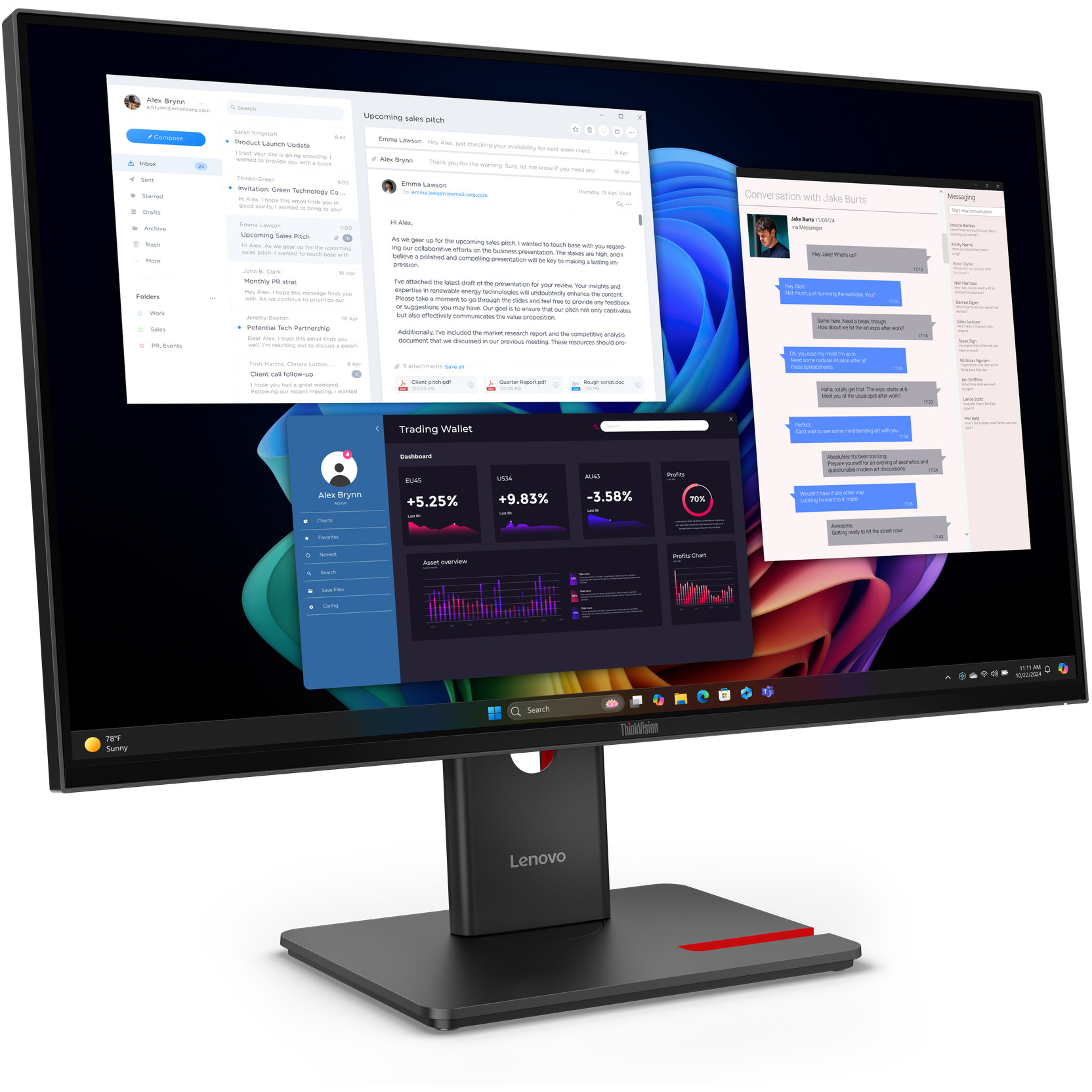 Monitor LENOVO ThinkVision T27UD-40 (27", 4K Ultra HD, LCD, LED, crna)-6