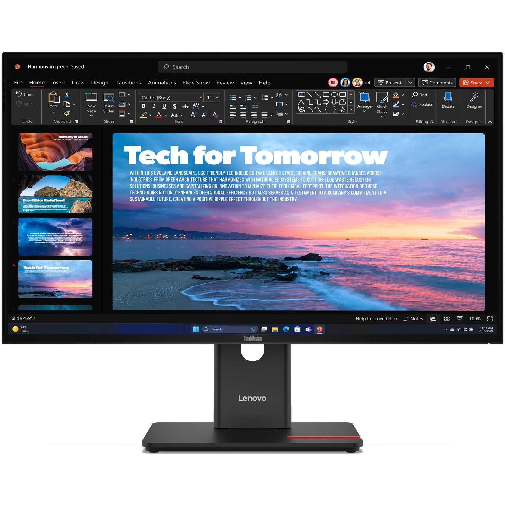 Monitor LENOVO ThinkVision T27QD-40 (27", 2560 x 1440, Wide Quad HD, LED, Black)-0