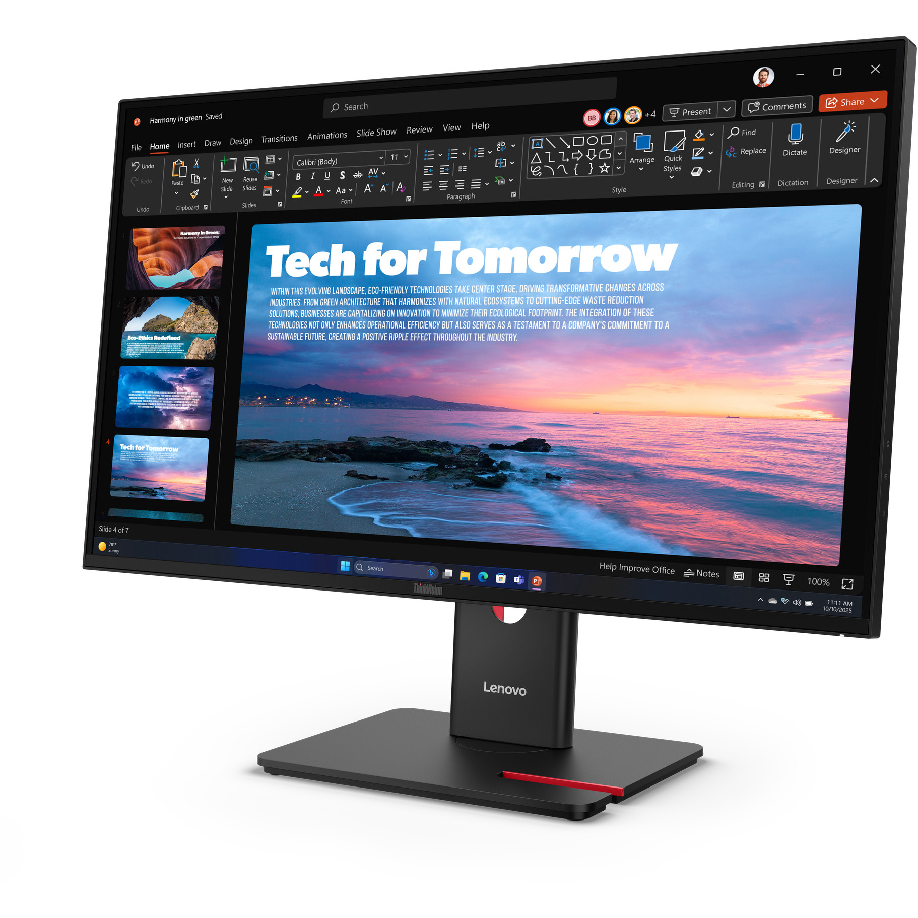 Monitor LENOVO ThinkVision T27QD-40 (27", 2560 x 1440, Wide Quad HD, LED, Black)-1