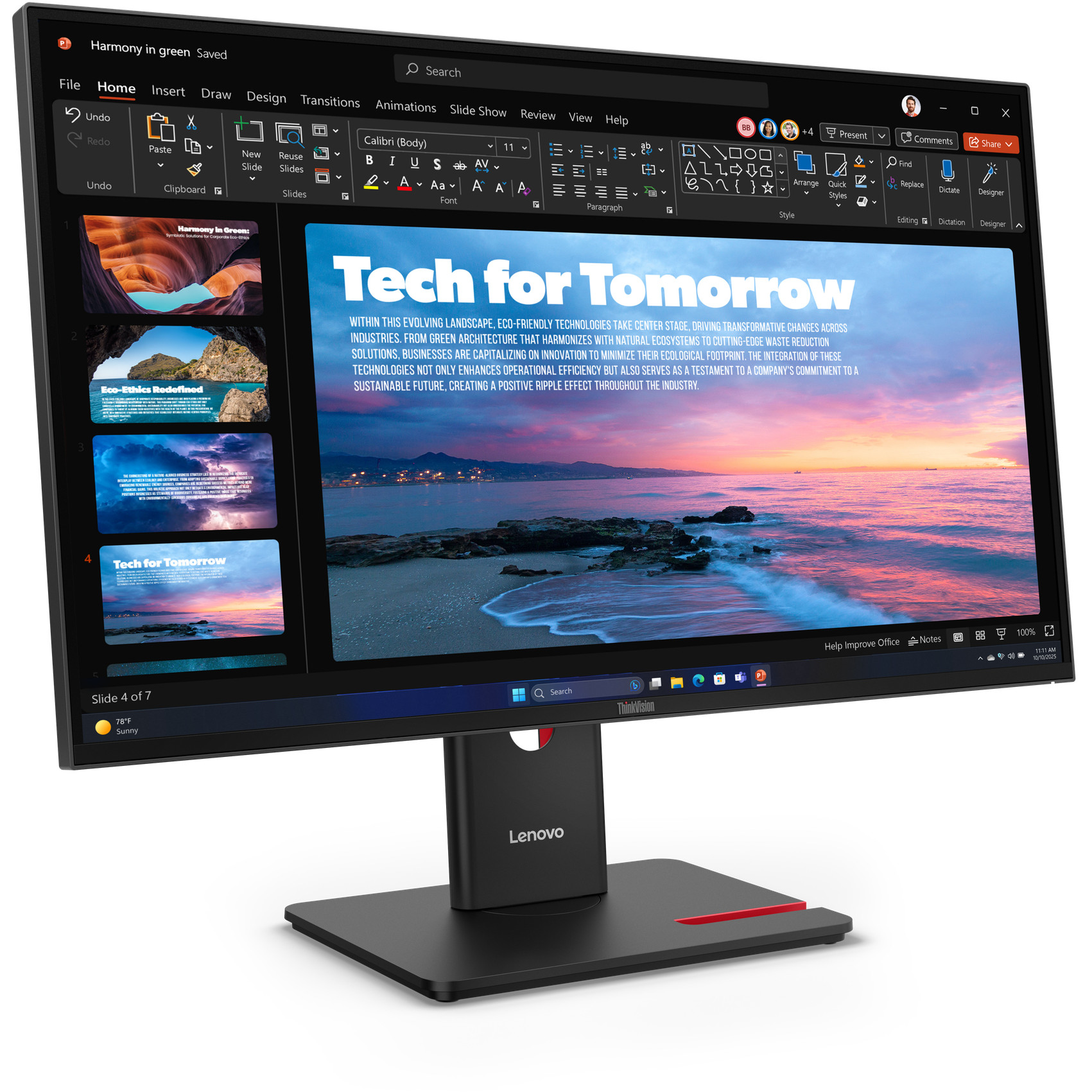 Monitor LENOVO ThinkVision T27QD-40 (27", 2560 x 1440, Wide Quad HD, LED, Black)-3