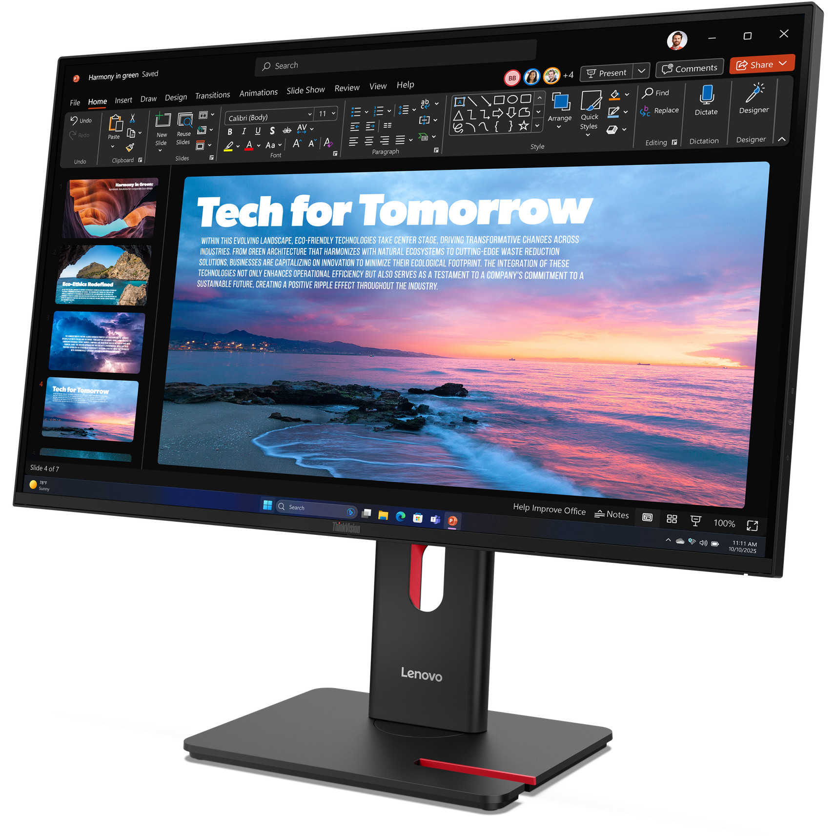 Monitor LENOVO ThinkVision T27QD-40 (27", 2560 x 1440, Wide Quad HD, LED, Black)-4