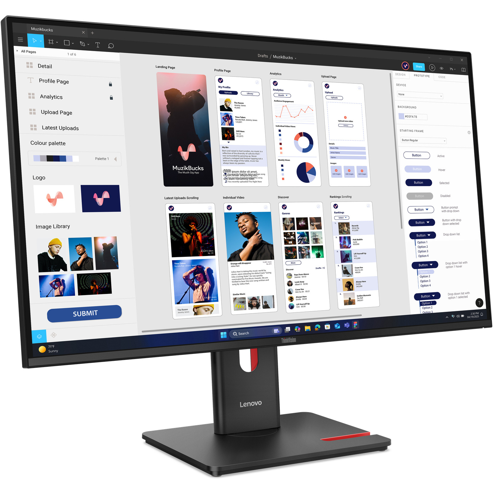 Monitor LENOVO ThinkVision T32UD-40 (31.5", 3840 x 2160, 4K Ultra HD, LCD, crni)-3