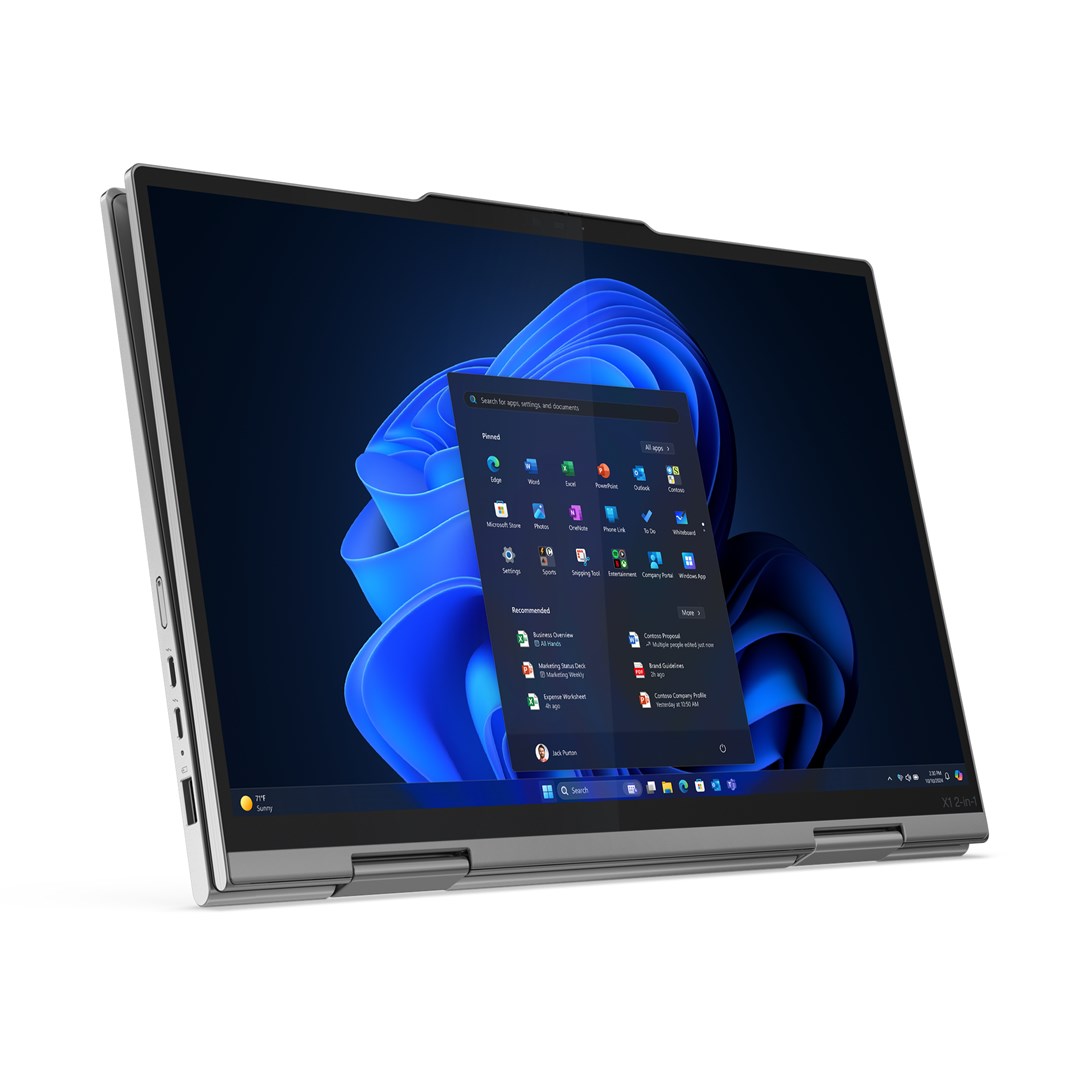 Lenovo ThinkPad X1 2-in-1 Gen 10 Aura Edition Copilot+ PC Intel Core Ultra 7 258V Hybrid (2-in-1) 35.6 cm (14") Touchscreen WUXGA 32 GB LPDDR5x-SDRAM 1 TB SSD Wi-Fi 7 (802.11be) Windows 11 Pro English Grey-9