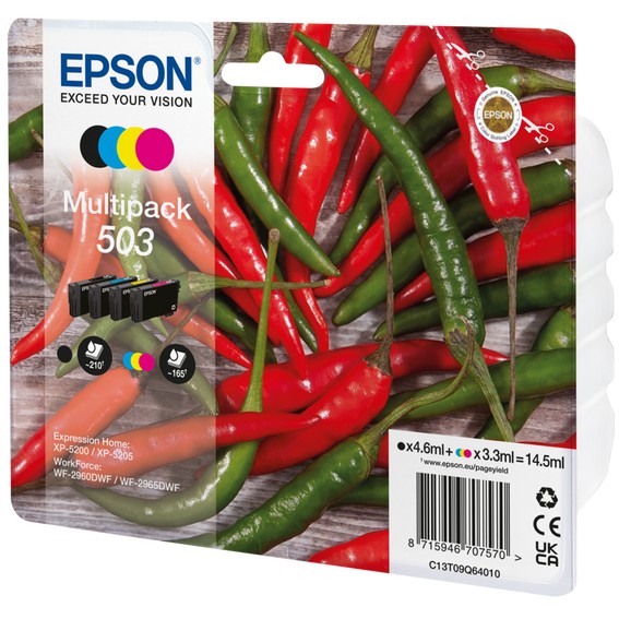 Tinta EPSON 503, Original, Standardni kapacitet, Crna, Cijan, Magenta, Žuta, 4 komada-1