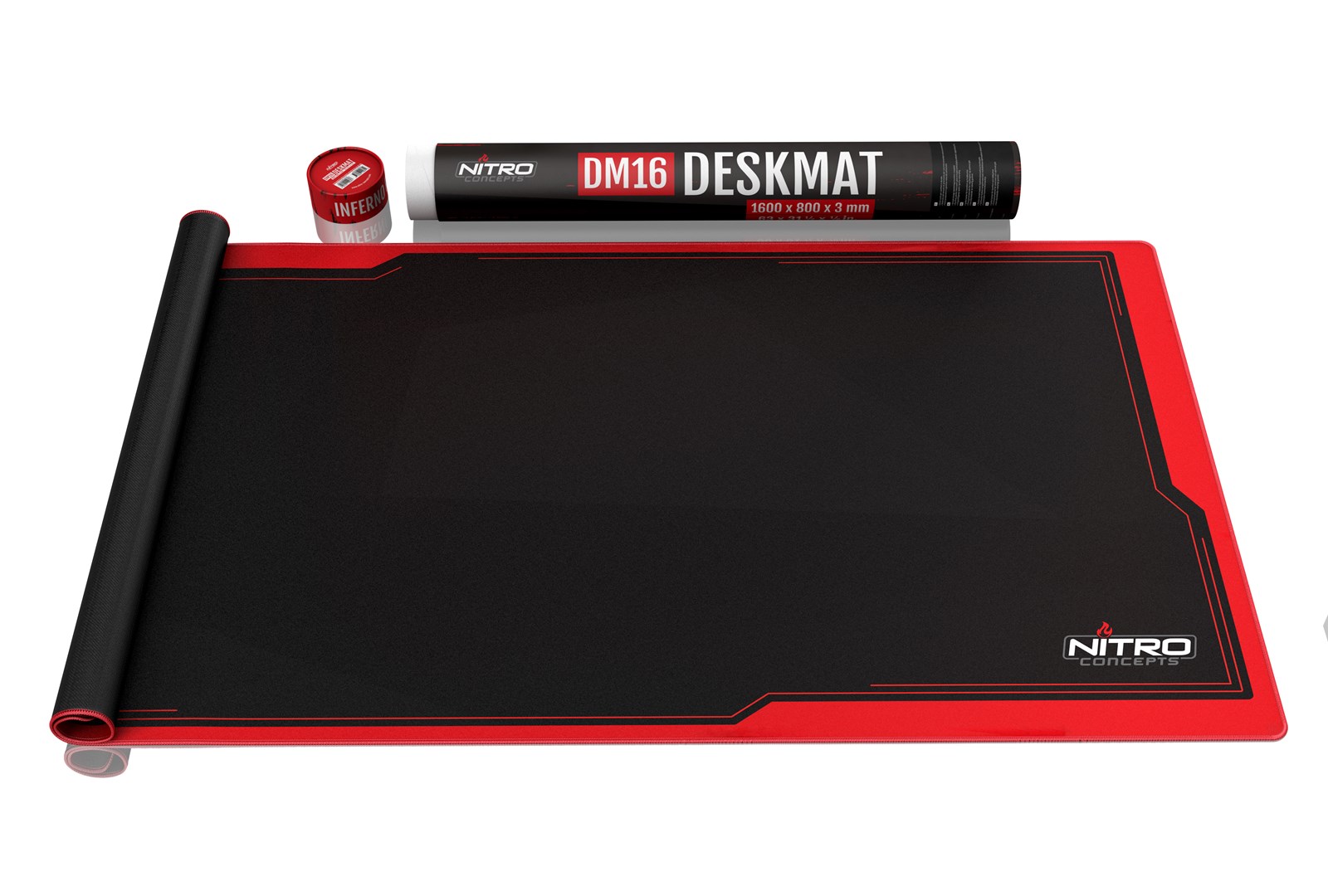 Gaming podloga za stol NITRO CONCEPTS DM16 (1600x800mm, crno/crvena)-6
