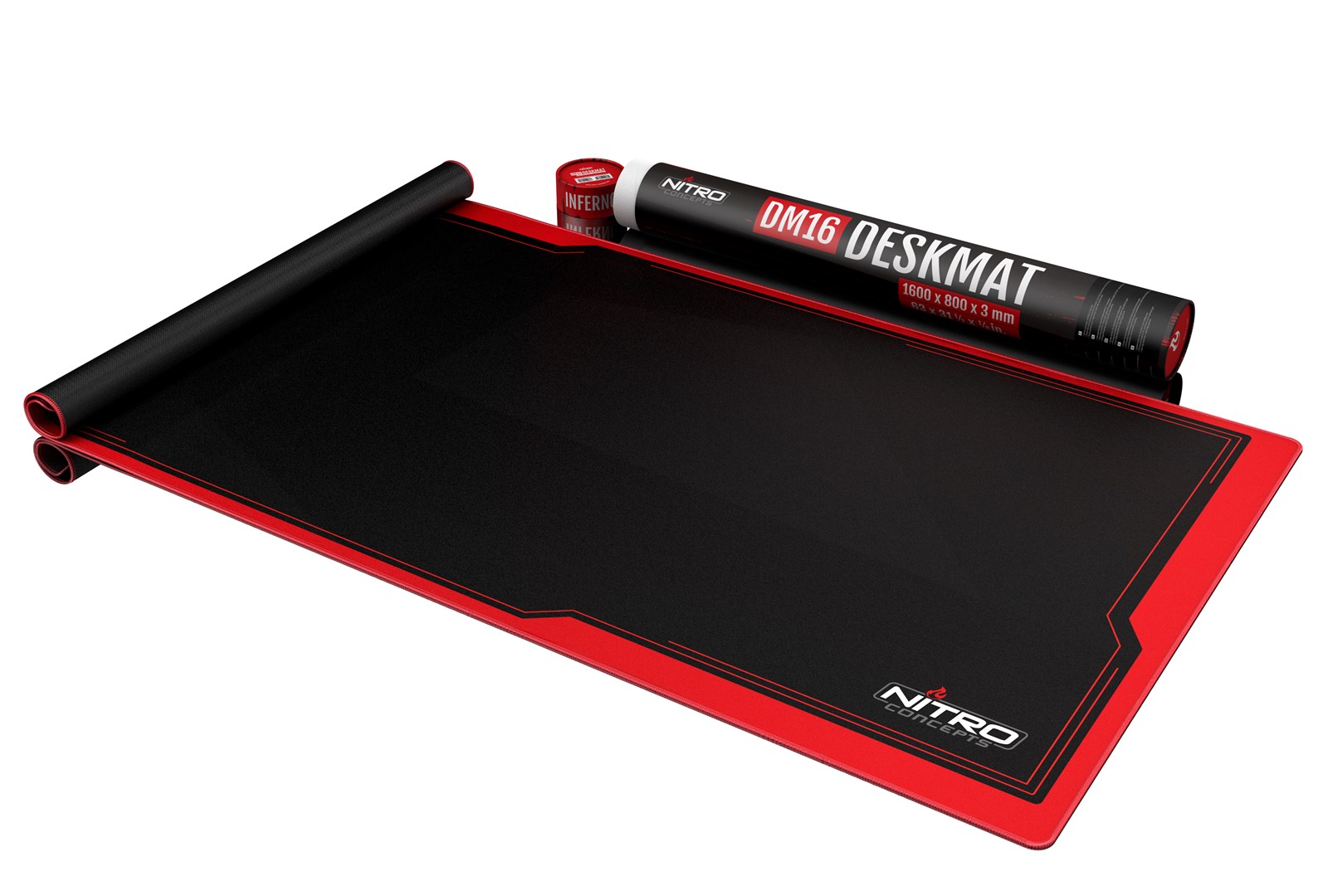 Gaming podloga za stol NITRO CONCEPTS DM16 (1600x800mm, crno/crvena)-7