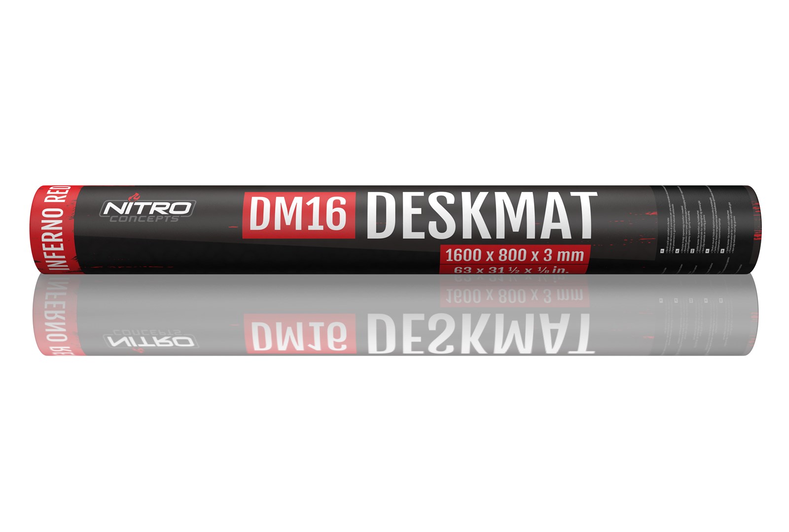 Gaming podloga za stol NITRO CONCEPTS DM16 (1600x800mm, crno/crvena)-1
