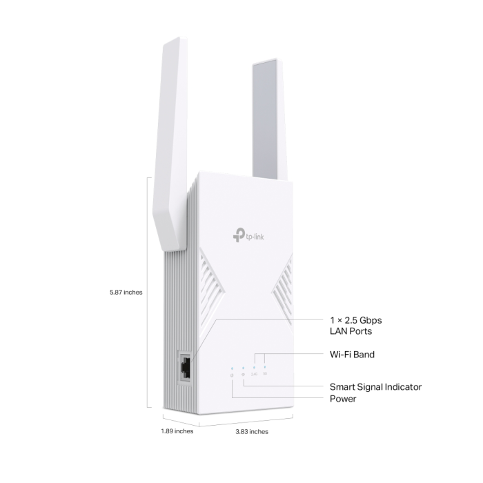 Mrežni uređaj TP-LINK BE3600 prijemnik i odašiljač bijeli 2500 Mbit/s-2