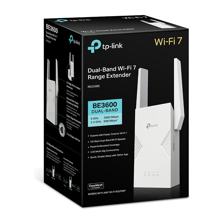 Mrežni uređaj TP-LINK BE3600 prijemnik i odašiljač bijeli 2500 Mbit/s-8