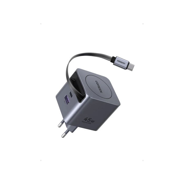 Ugreen Retractable 45W GaN USB-C polnilec-1