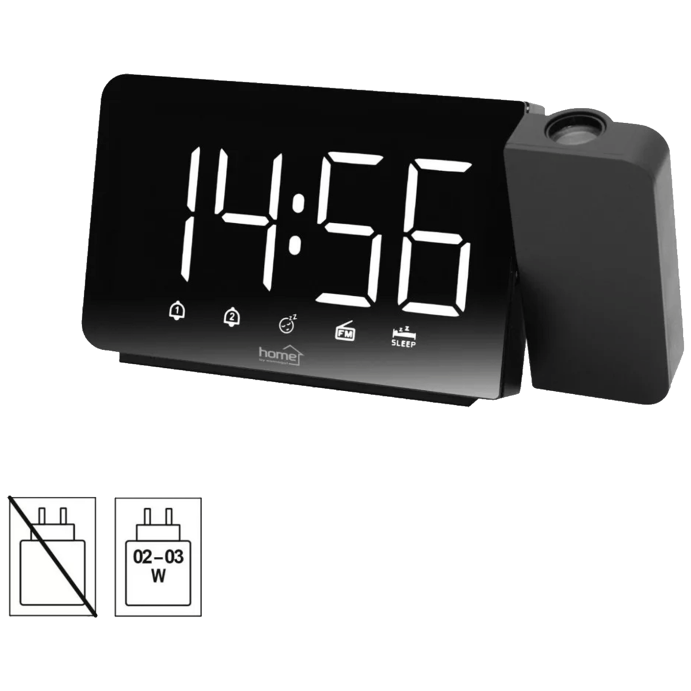 home Sat sa alarmom i projektorom, LED zaslon, FM radio - LTCRP03-0
