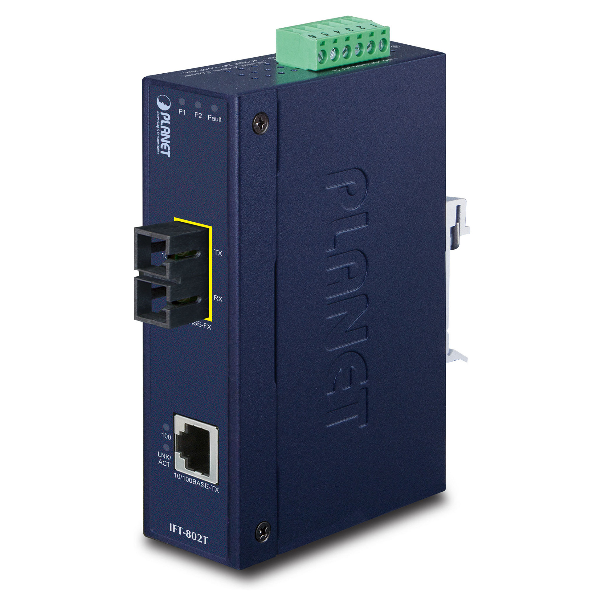 Industrijski media konverter PLANET IFT-802T (10/100 na 100Base-FX, SC, MM, 2km)-0