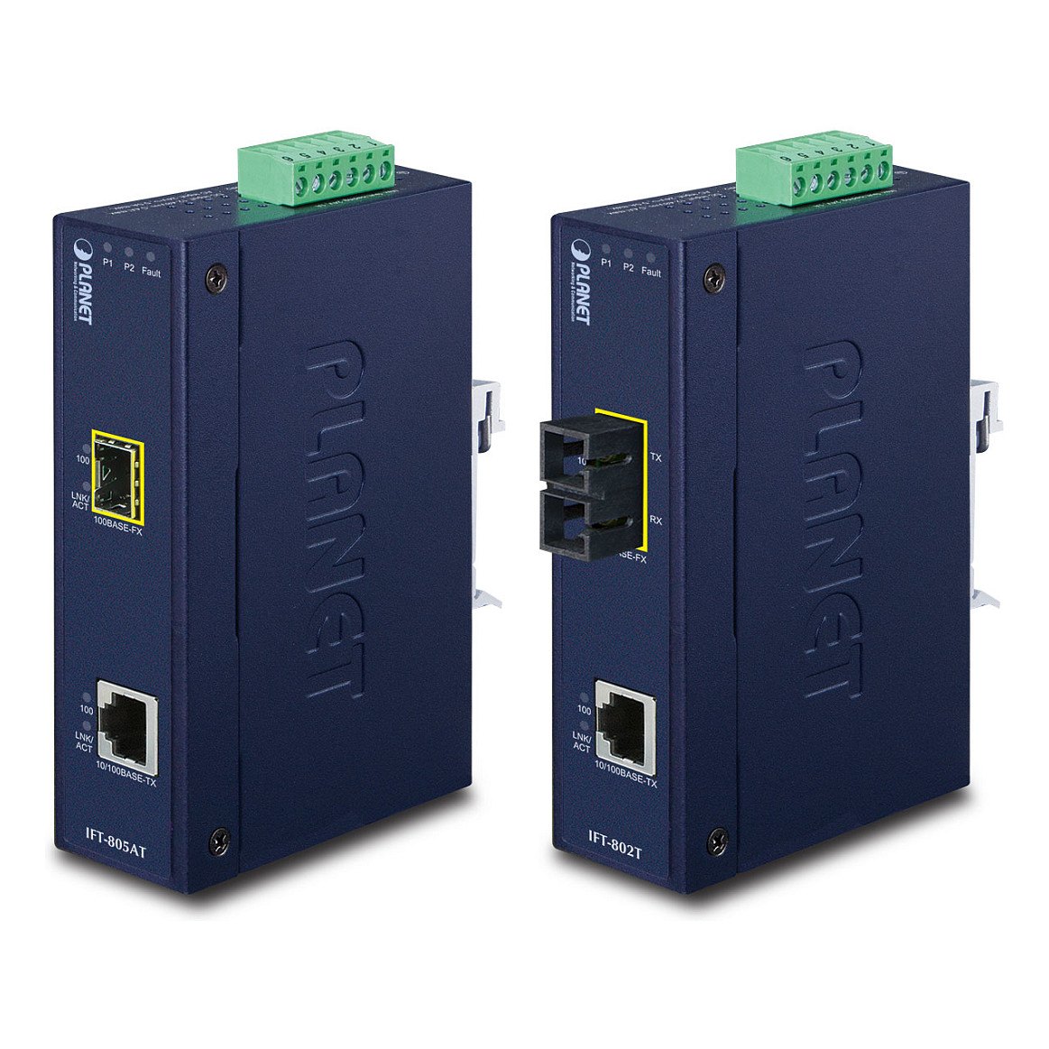 Industrijski media konverter PLANET IFT-802T (10/100 na 100Base-FX, SC, MM, 2km)-1