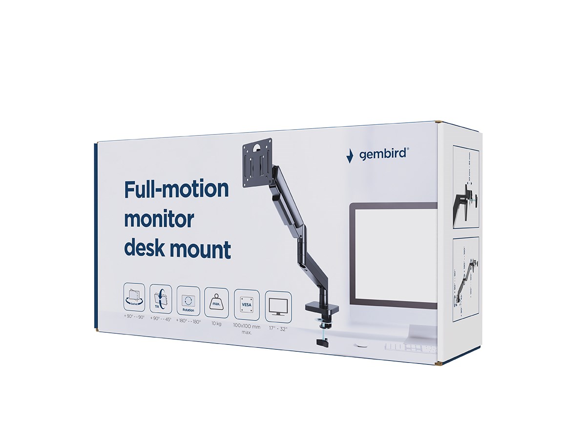 Stalak za monitor GEMBIRD MA-DA1-04 (17''-32'', puni pokret, crni)-4