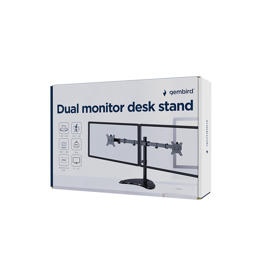 Stalak za monitor GEMBIRD MS-D2ST-02 (rotacija, nagib, okretanje, 13''-32'')-4