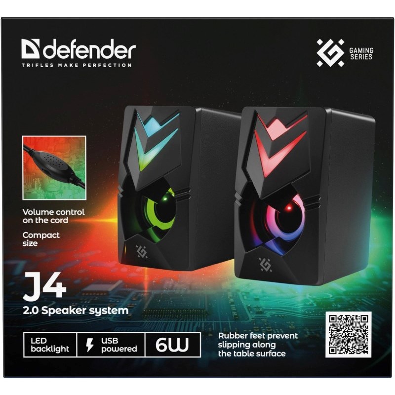 Zvučnici 2.0 DEFENDER J4 2.0 6W LED USB crni-6