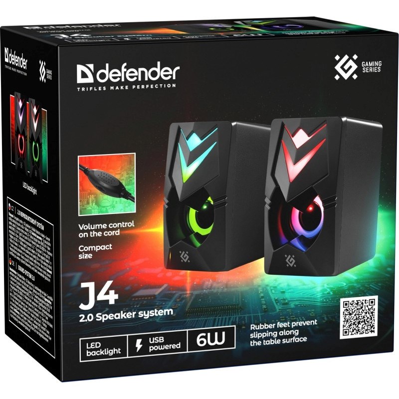 Zvučnici 2.0 DEFENDER J4 2.0 6W LED USB crni-5