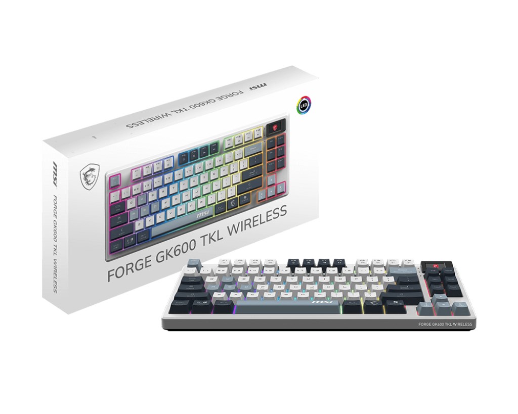 MSI Vigor GK600 TKL Wireless SKY mehanička gaming tipkovnica (Kailh Blue, UK layout, RGB, PBT)-4