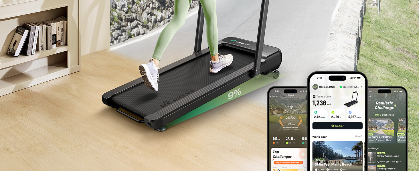 Traka za trčanje UREVO Strol 2S PRO Smart 2-in-1 Walking&Running treadmill Black-5