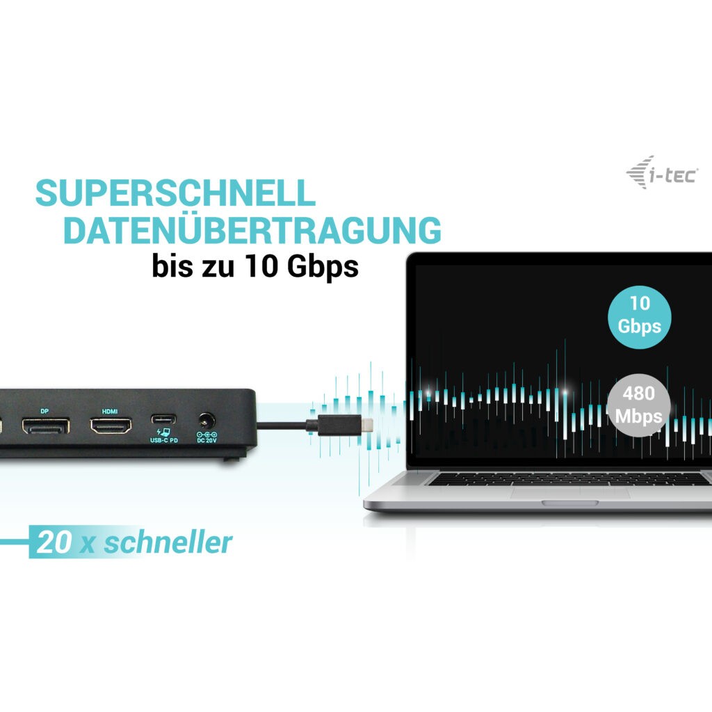 Docking Station I-TEC USB-C Triple Display Docking Station Gen 2 Pro + Power Delivery 100W-9
