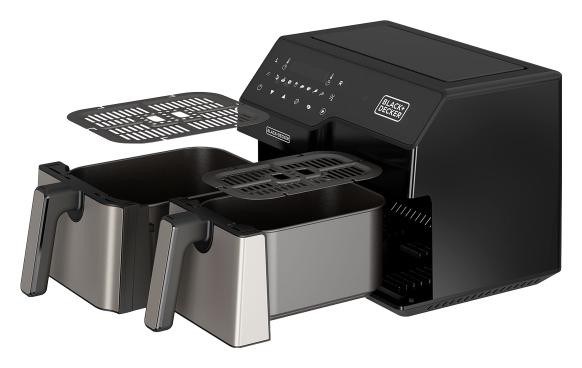 Friteza na vrući zrak BLACK&DECKER BXAF9000E (Kapacitet 9L, Snaga 2500W, Boja crna, nehrđajući čelik)-2