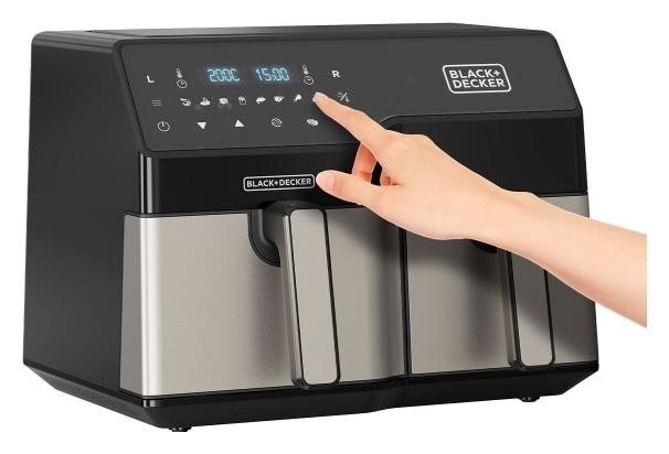 Friteza na vrući zrak BLACK&DECKER BXAF9000E (Kapacitet 9L, Snaga 2500W, Boja crna, nehrđajući čelik)-1