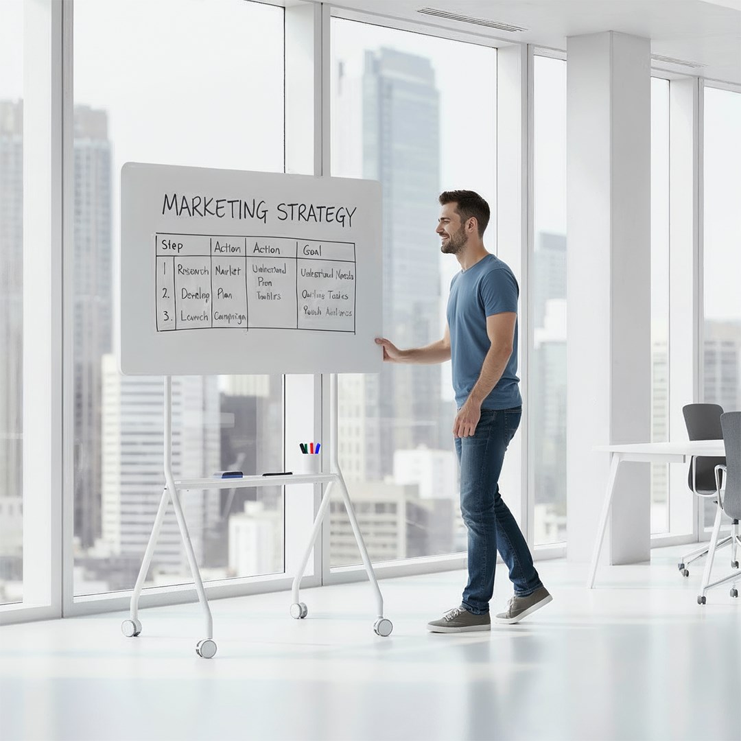 Mobilna suha ploča za pisanje ERGO OFFICE ER-306 (horizontalna orijentacija, bijela, jednostrana, s policom, dimenzije ploče 1190x790mm)-7