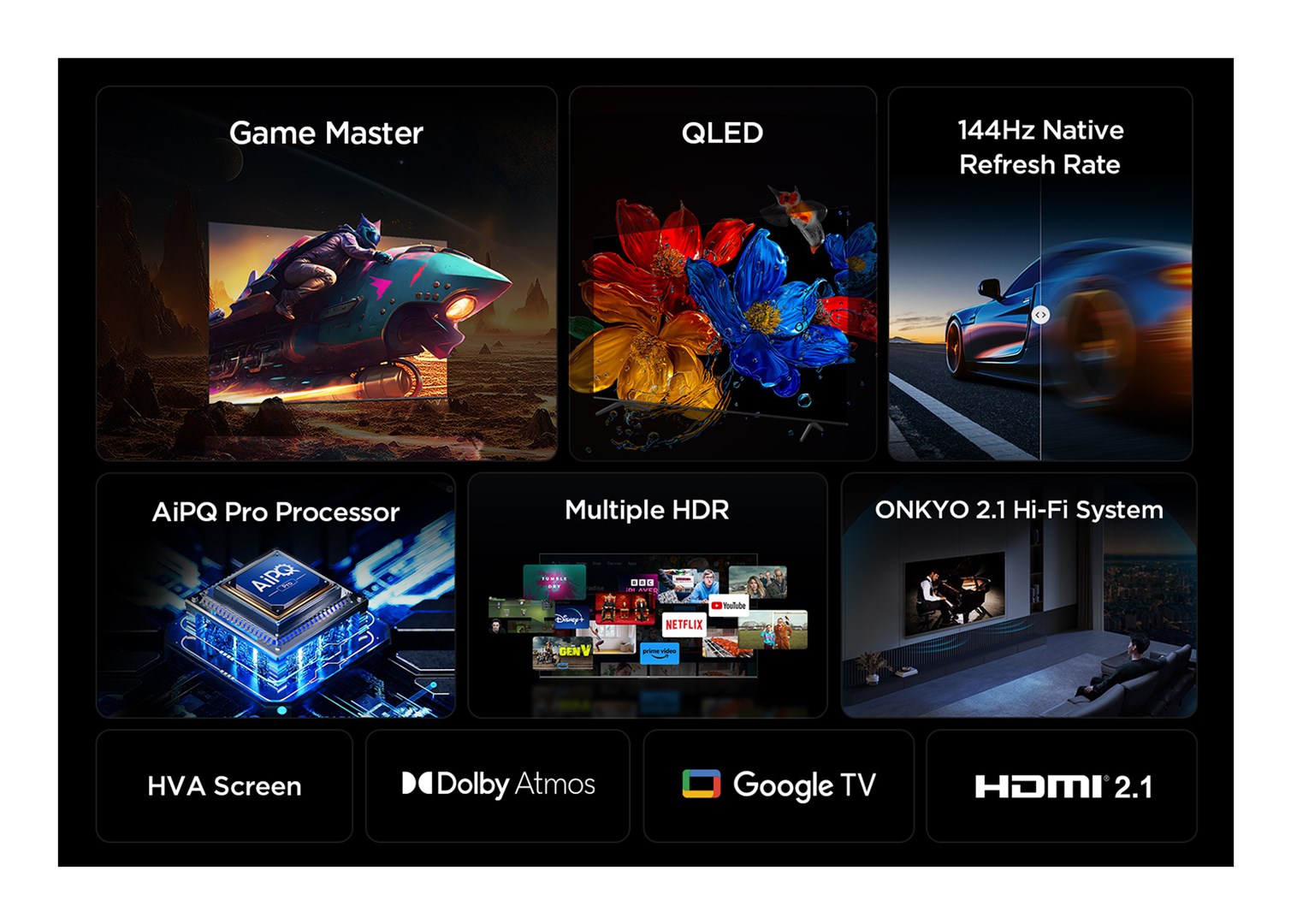TV TCL QLED 55P8K Google TV (139 cm, 4K UHD, HDR10+, Dolby Atmos, Smart TV)-7